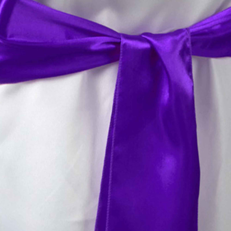Satin Chair Bows - Purple Closeup