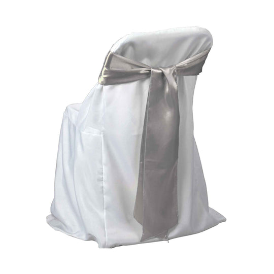 Satin Chair Bows - Silver