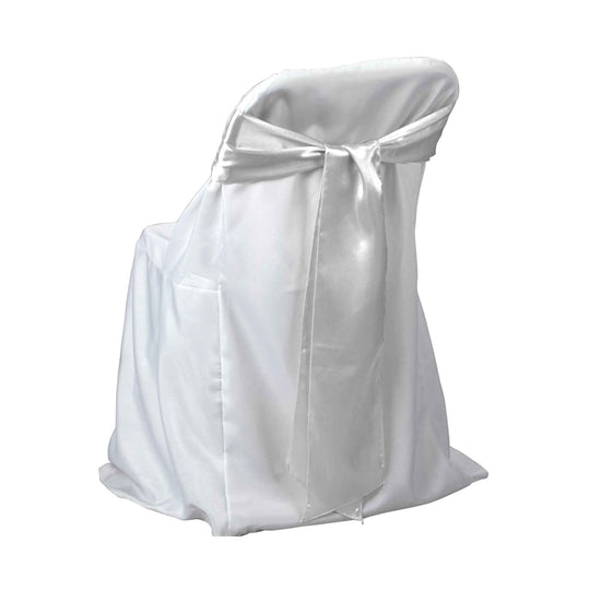 Satin Chair Bows - White