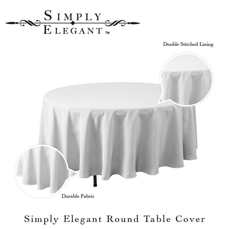 Round Polyester Table Cover - 108 Inch - Events and Crafts-Simply Elegant