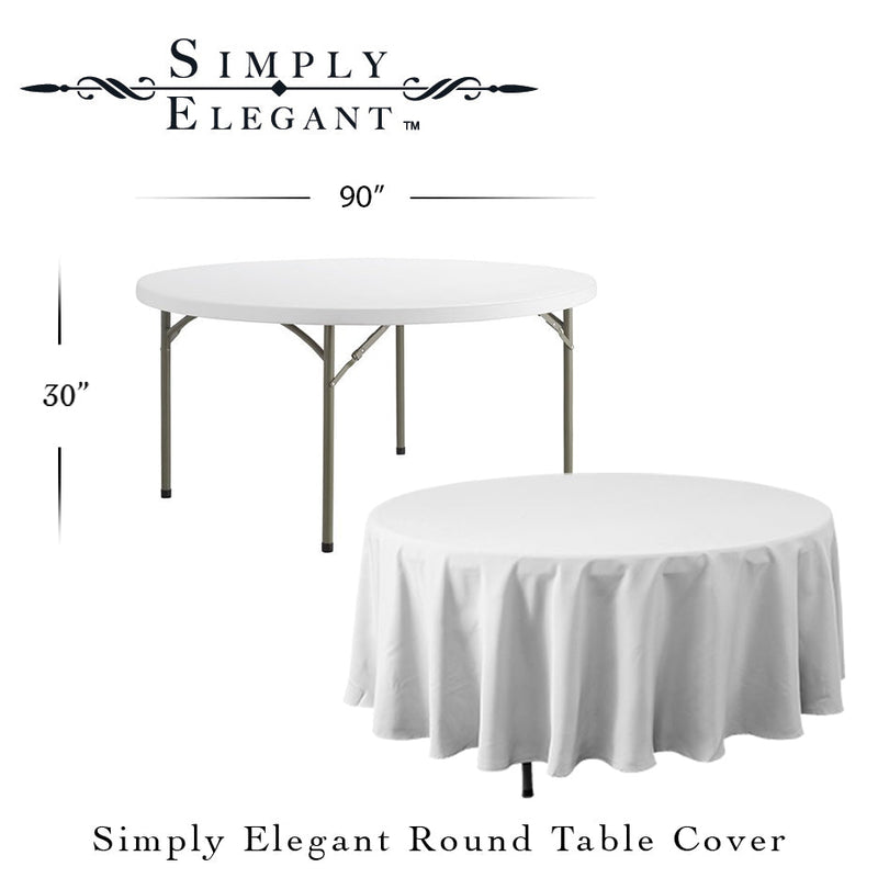 Round Polyester Table Cover - 90 Inch - Events and Crafts-Simply Elegant