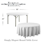 Round Polyester Table Cover - 90 Inch - Events and Crafts-Simply Elegant