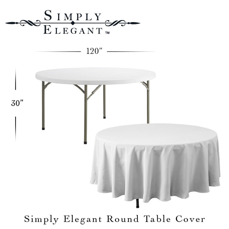 Round Polyester Table Cover - 120 Inch - Events and Crafts-Simply Elegant