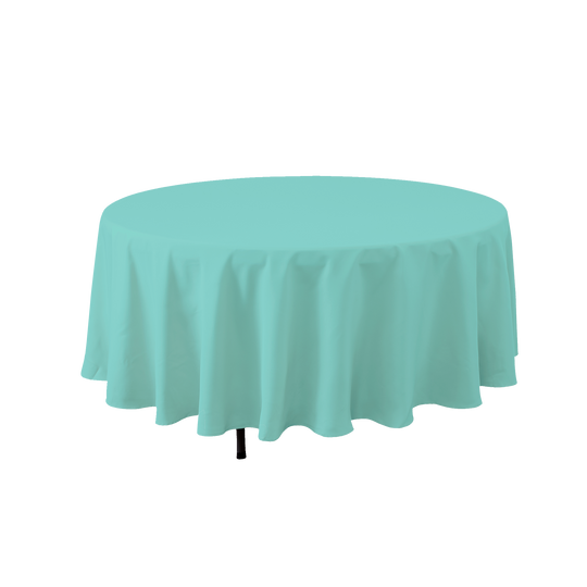 Round Polyester Table Cover - 90 Inch - Aqua