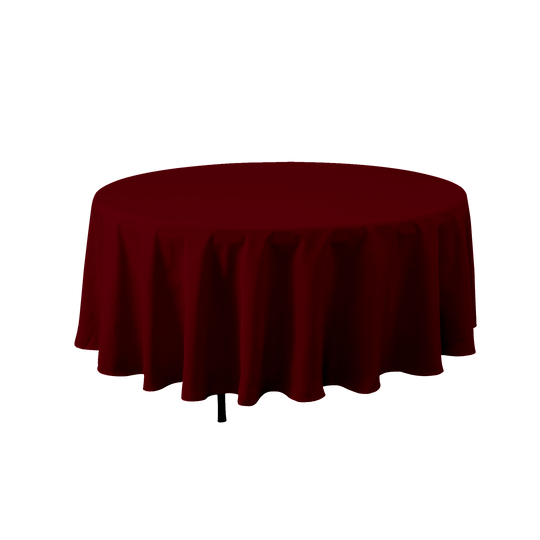Round Polyester Table Cover - 90 Inch - Burgundy