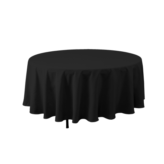 Round Polyester Table Cover - 90 Inch - Black