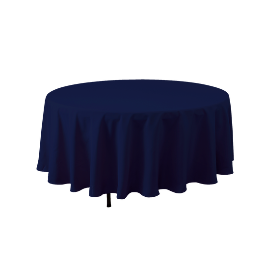 Round Polyester Table Cover - 108 Inch - Navy Blue