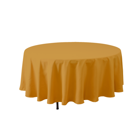 Round Polyester Table Cover - 120 Inch - Gold
