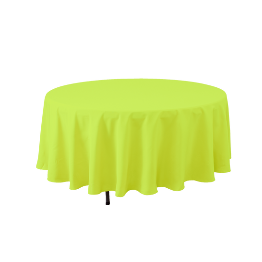 Round Polyester Table Cover - 120 Inch - Lime Green