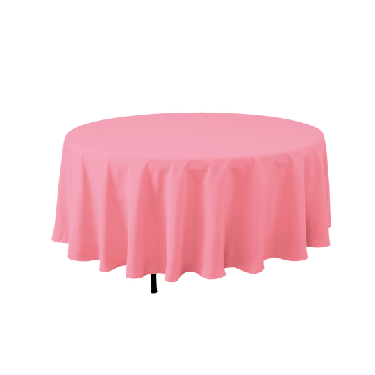Round Polyester Table Cover - 120 Inch - Pink