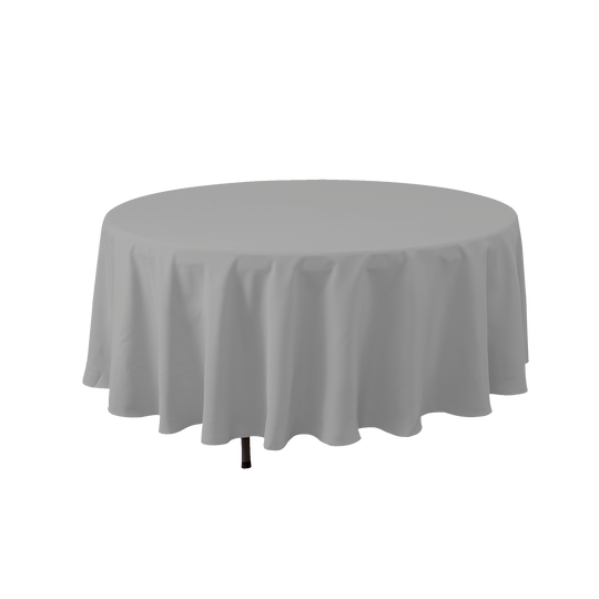 Round Polyester Table Cover - 120 Inch - Silver