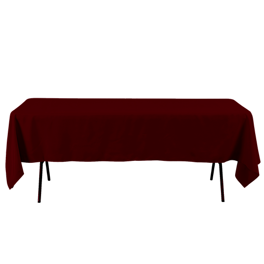 Rectangle Polyester Table Cover - 60 x 102 Inches - Burgundy
