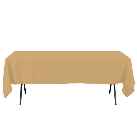 Rectangle Polyester Table Cover - 60 x 102 Inches - Champagne