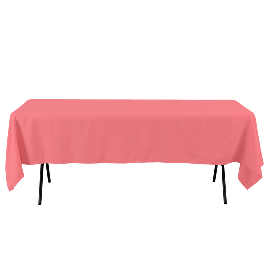 Rectangle Polyester Table Cover - 60 x 102 Inches - Coral