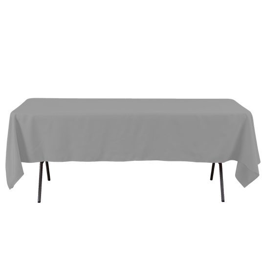 Rectangle Polyester Table Cover - 60 x 102 Inches - Silver