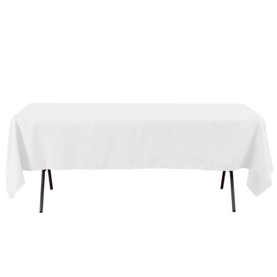 Rectangle Polyester Table Cover - 60 x 102 Inches - White
