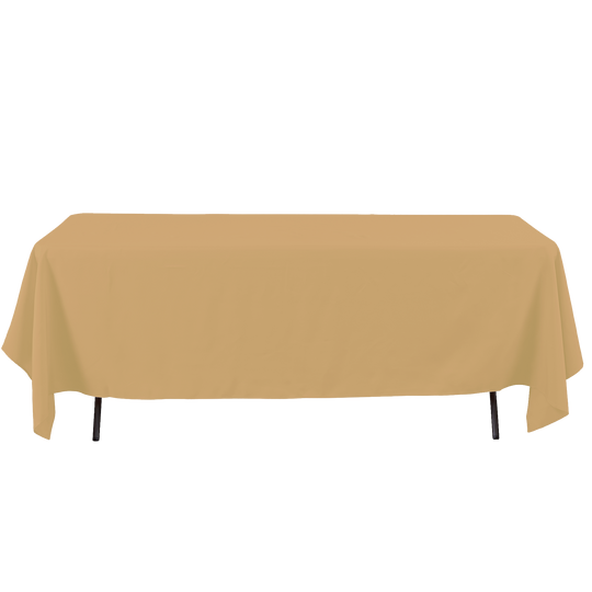 Rectangle Polyester Table Cover - 60 x 126 Inches - Champagne