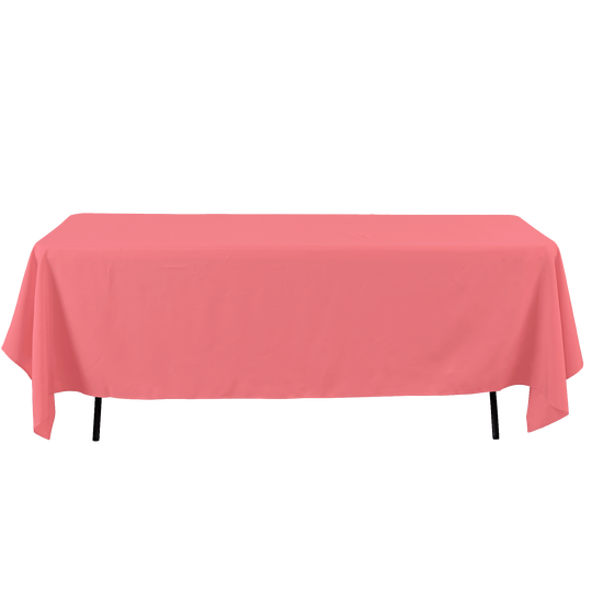 Rectangle Polyester Table Cover - 60 x 126 Inches - Coral