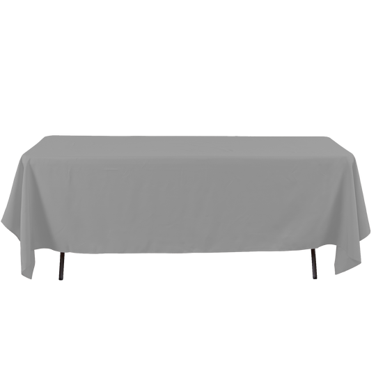 Rectangle Polyester Table Cover - 60 x 126 Inches - Silver