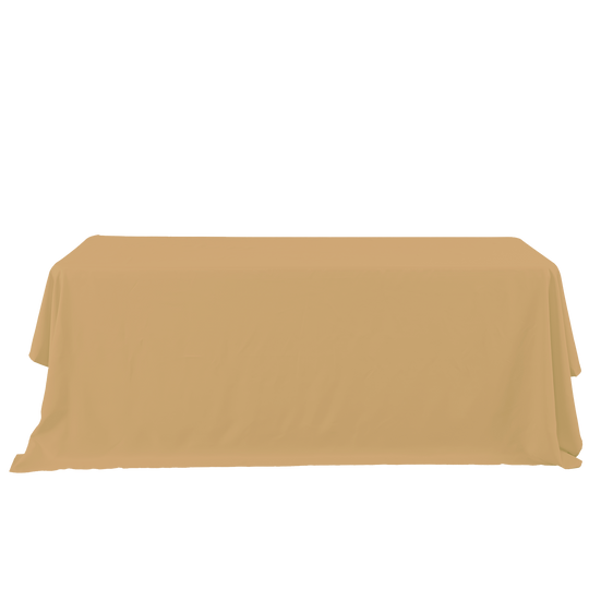 Rectangle Polyester Table Cover - 132 Inches - Champagne