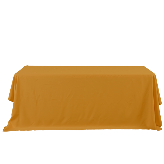 Rectangle Polyester Table Cover - 132 Inches - Gold