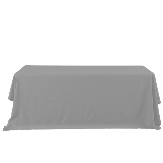 Rectangle Polyester Table Cover - 132 Inches - Silver