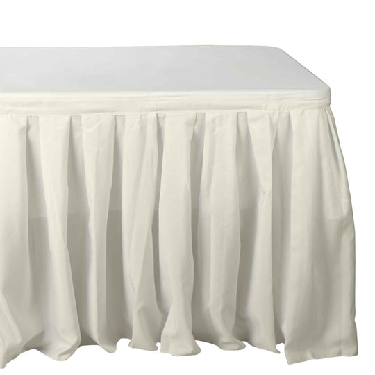 Polyester Table Skirt - 17 Feet Long - Ivory