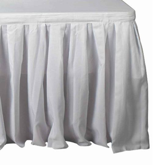 Polyester Table Skirt -  14 Feet Long - White