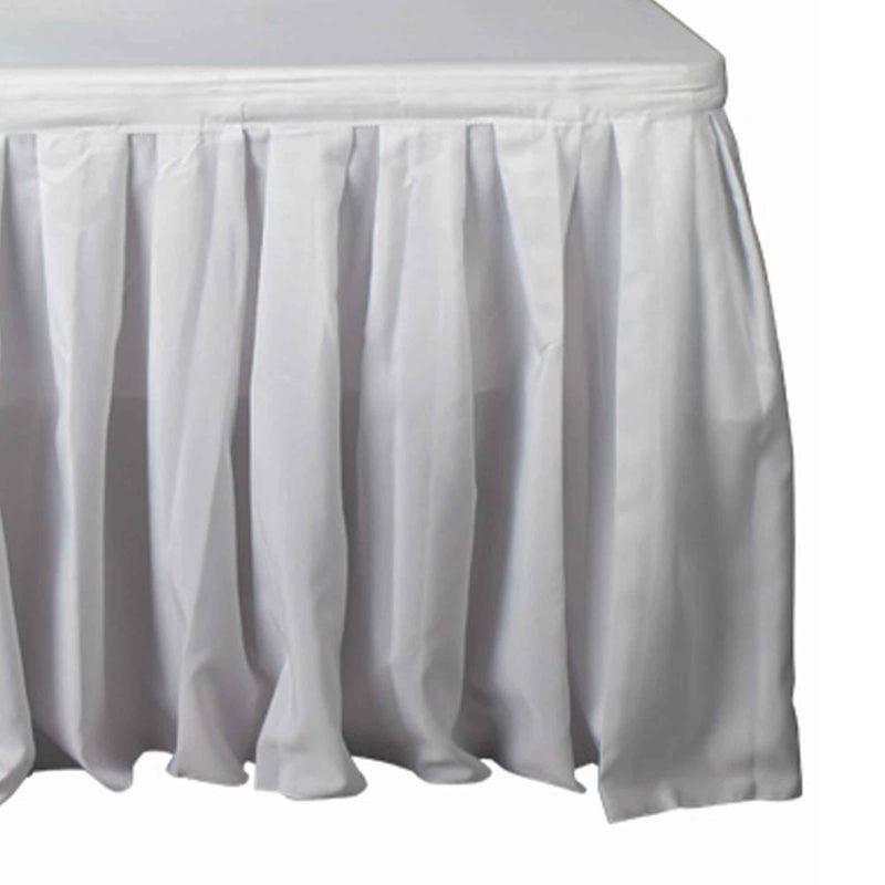 Polyester Table Skirt - White Closeup
