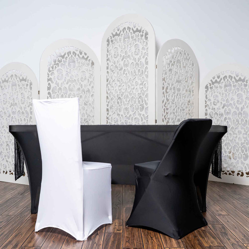 Polyester Folder Chair Cover - Black and White Lifestyle