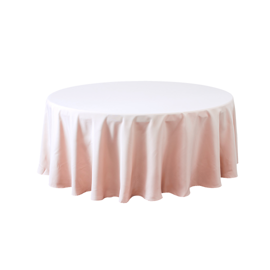 Round Polyester Table Cover 132" - Blush