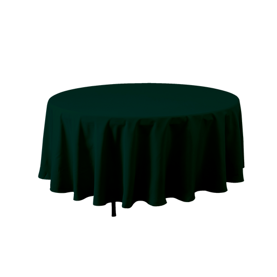 Round Polyester Table Cover 132" - Forest Green