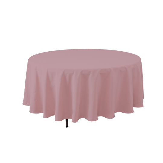 Round Polyester Table Cover 132" - Mauve