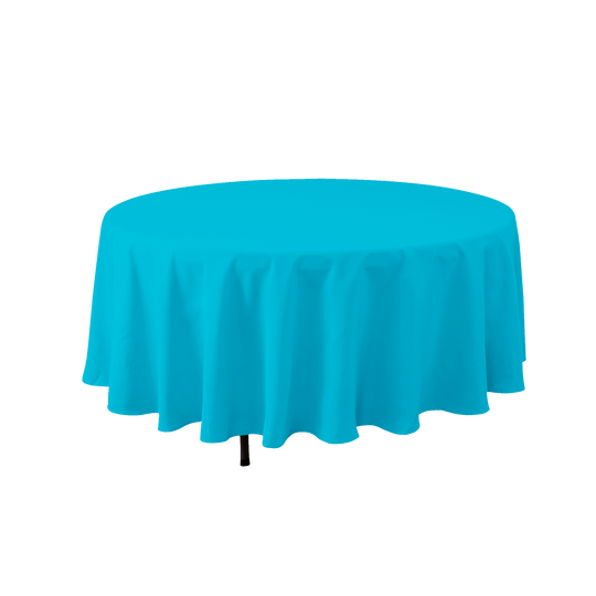 Round Polyester Table Cover 132" - Modern Blue
