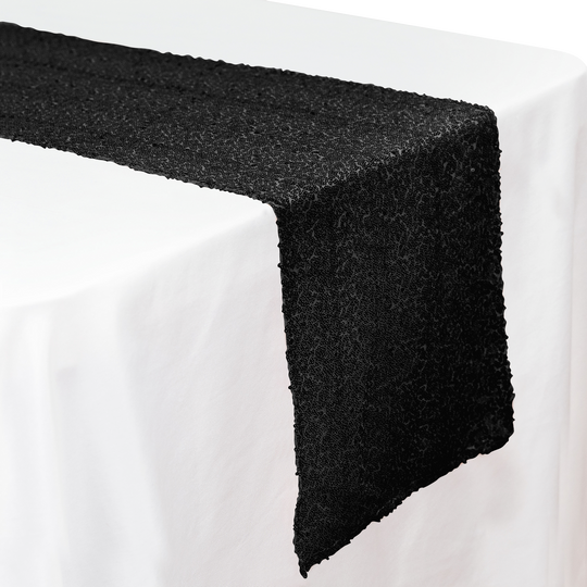 Sequin Table Runner - 108 inches - Black