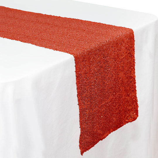 Sequin Table Runner - 108 inches - Red