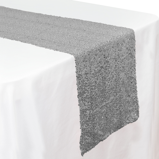 Sequin Table Runner - 108 inches - Silver