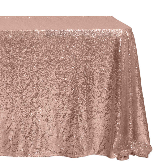 Sequin Table Cover - 156 Inches Long - Blush