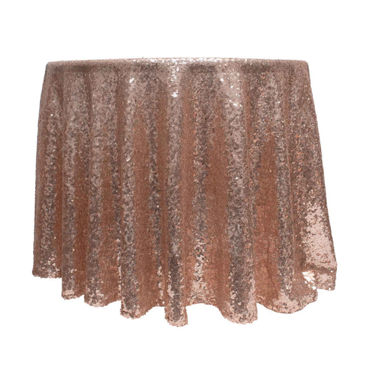Round Sequin Table Cover - 120 Inches - Blush