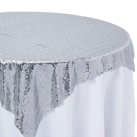 Sequin Fabric Overlay 72" - Silver