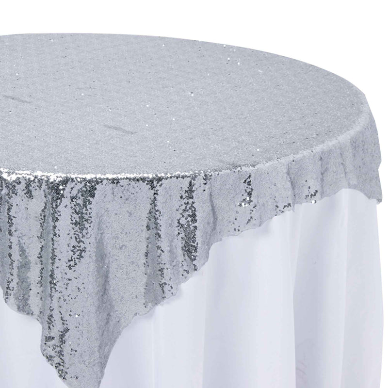  Sequin Fabric Overlay - Silver 