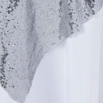  Sequin Fabric Overlay - Silver Closeup