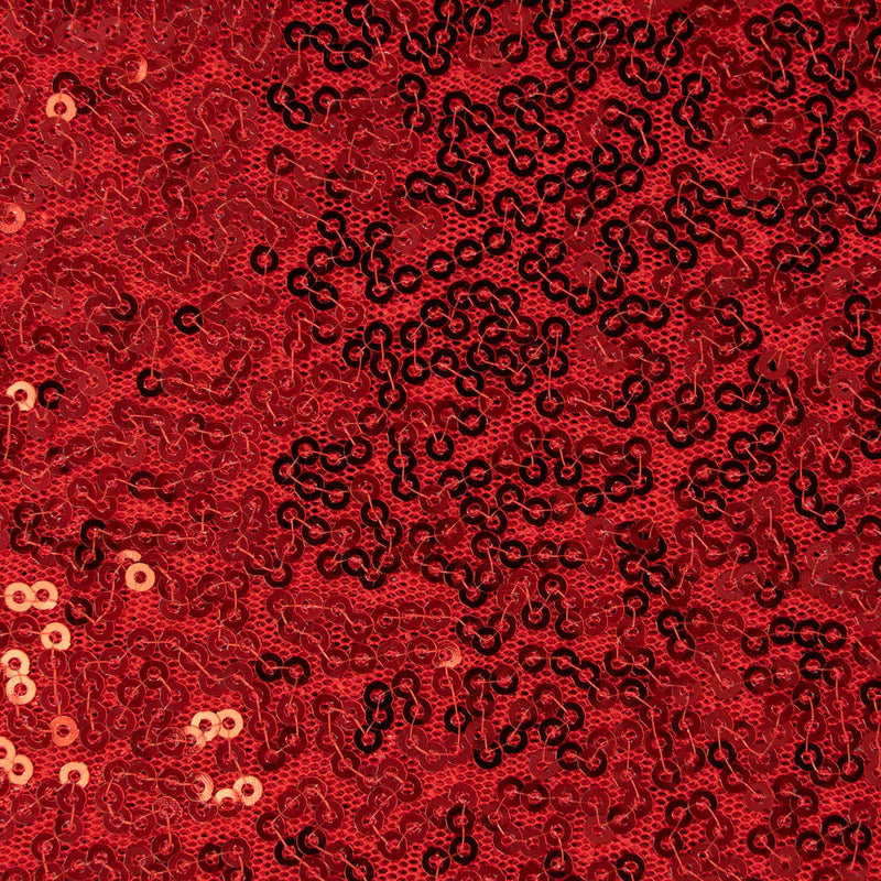  Sequin Fabric Overlay - Red
