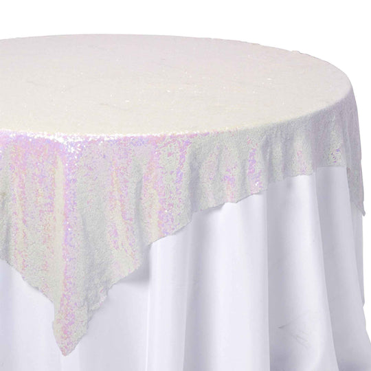 Sequin Fabric Overlay 72" - White Iridescent