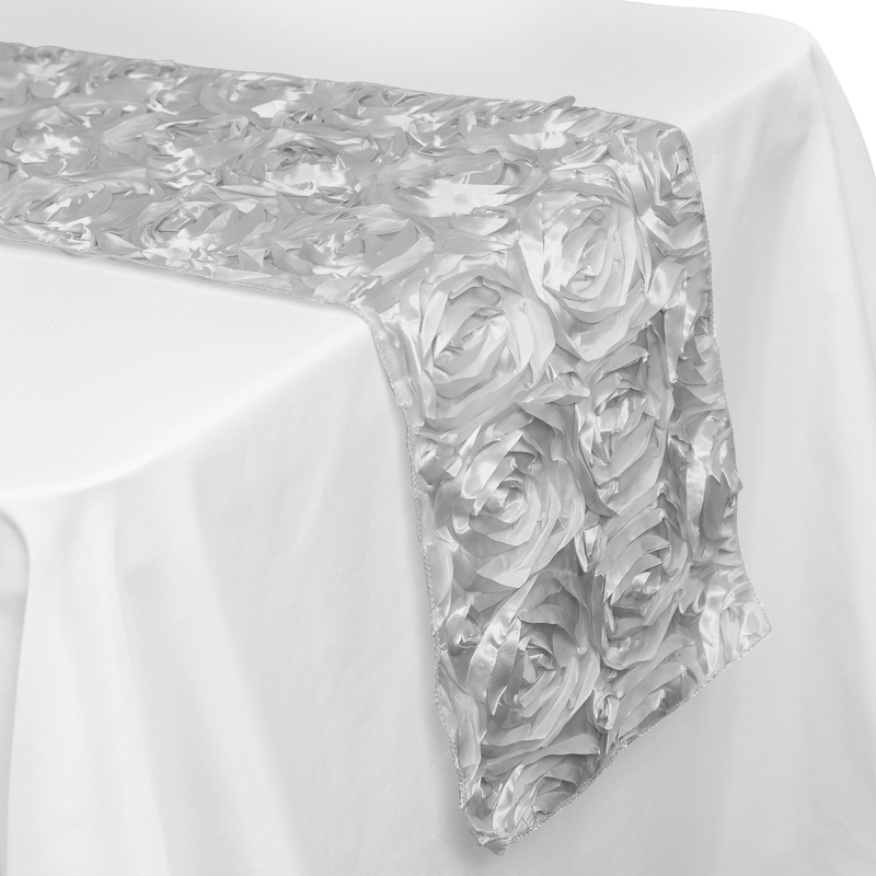 Satin Rosette Table Runner - 108 inches - Events and Crafts-Events and Crafts