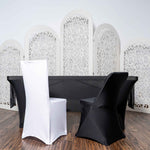 Spandex Banquet Chair Cover - Black and White lifestyle