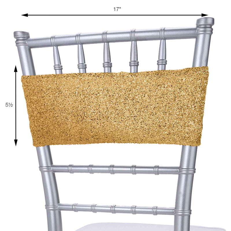 Stretch Lurex Chair Sash - Gold