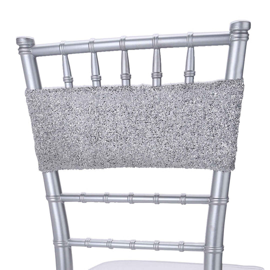 Stretch Lurex Chair Sash - Silver