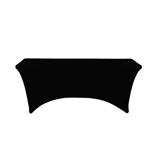 Rectangle Spandex Table Cover - 6 Foot Cover - Black