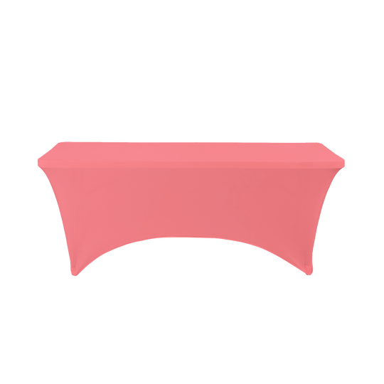 Rectangle Spandex Table Cover - 6 Foot Cover - Coral